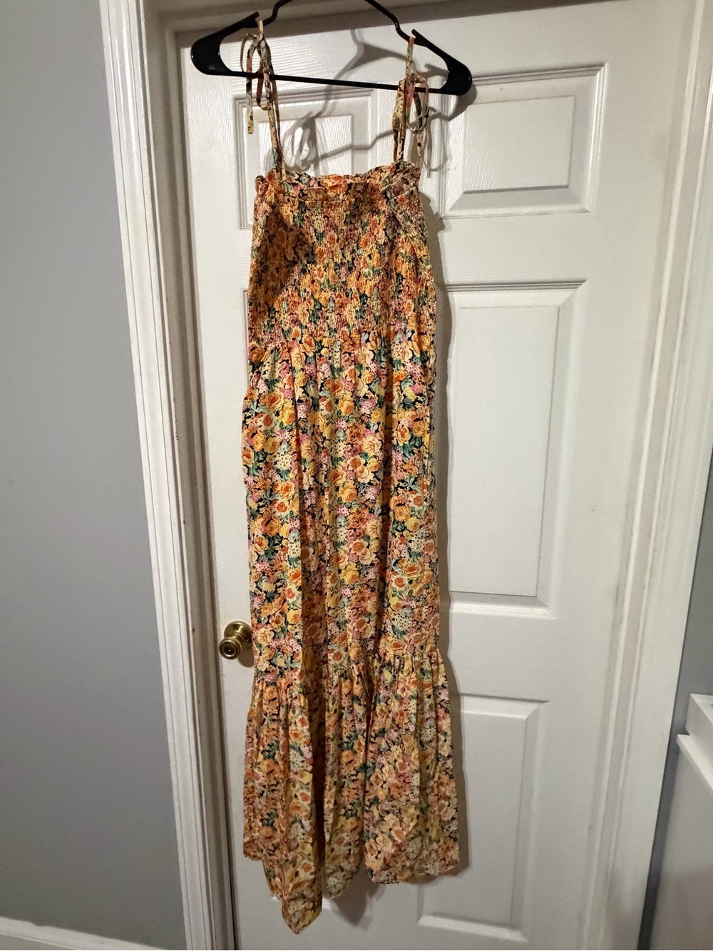 2 Buddy Love Yellow Floral Smocked Dress with Multicolor Print